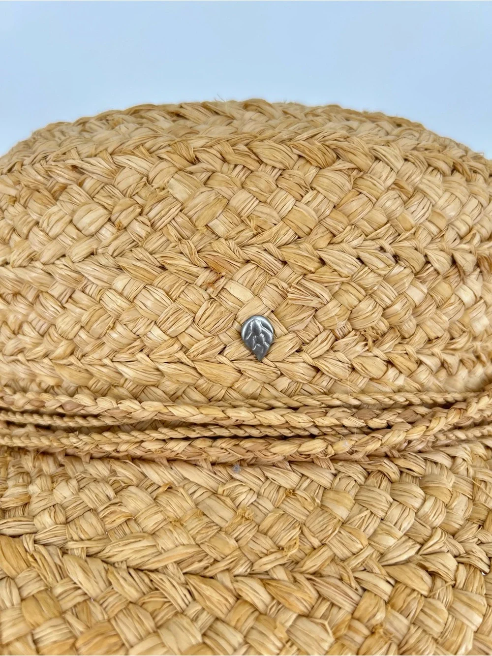 Helen Kaminski Braided Straw Sun Hat with Tassel Tie - Tan